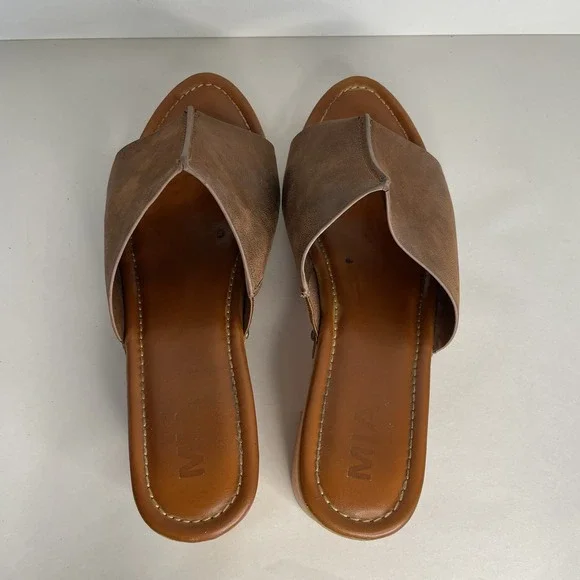 Clog Mules Sandals Brown Mia Women's 9 Faux Leather Boho Festival Hippie Clogs - Picture 9 of 13